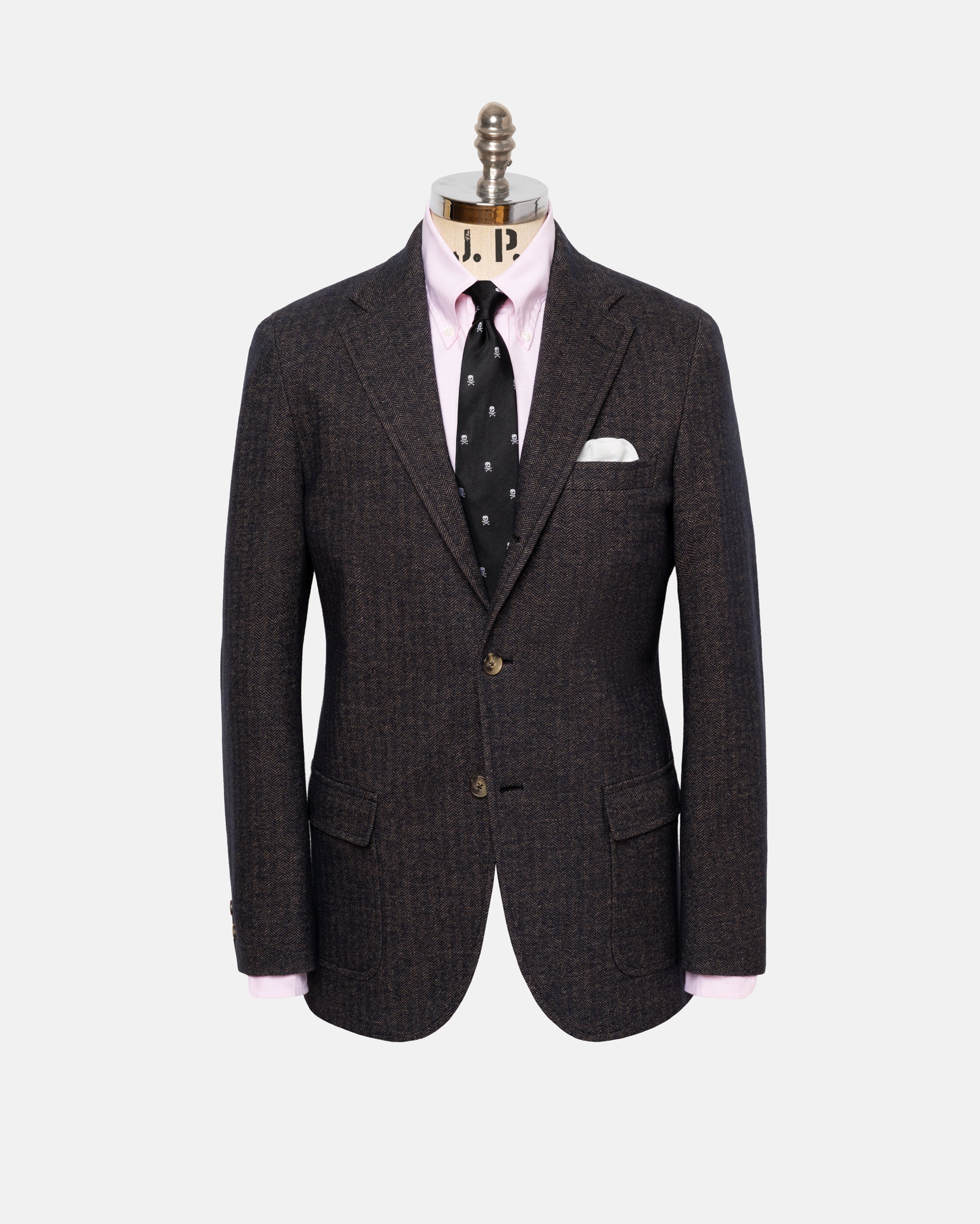 Brown Herringbone Knit Sport Coat