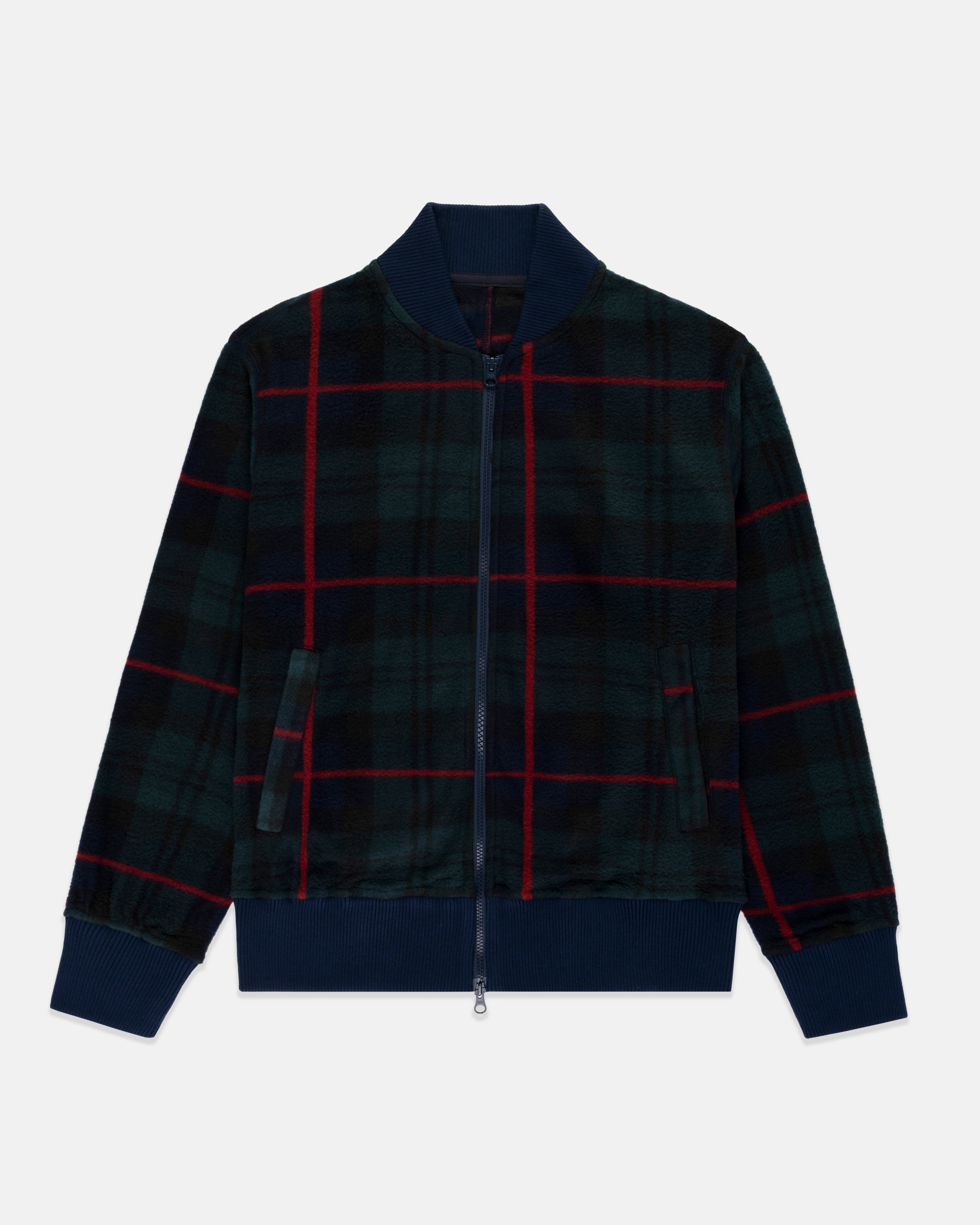 Blackwatch Tartan Polar Fleece Track Jacket