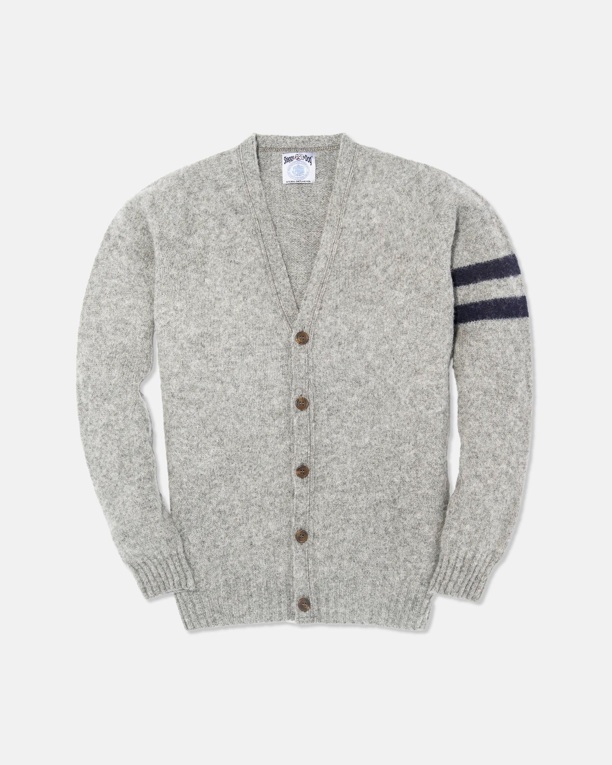 Made-in-Scotland Grey Shaggy Dog University Cardigan