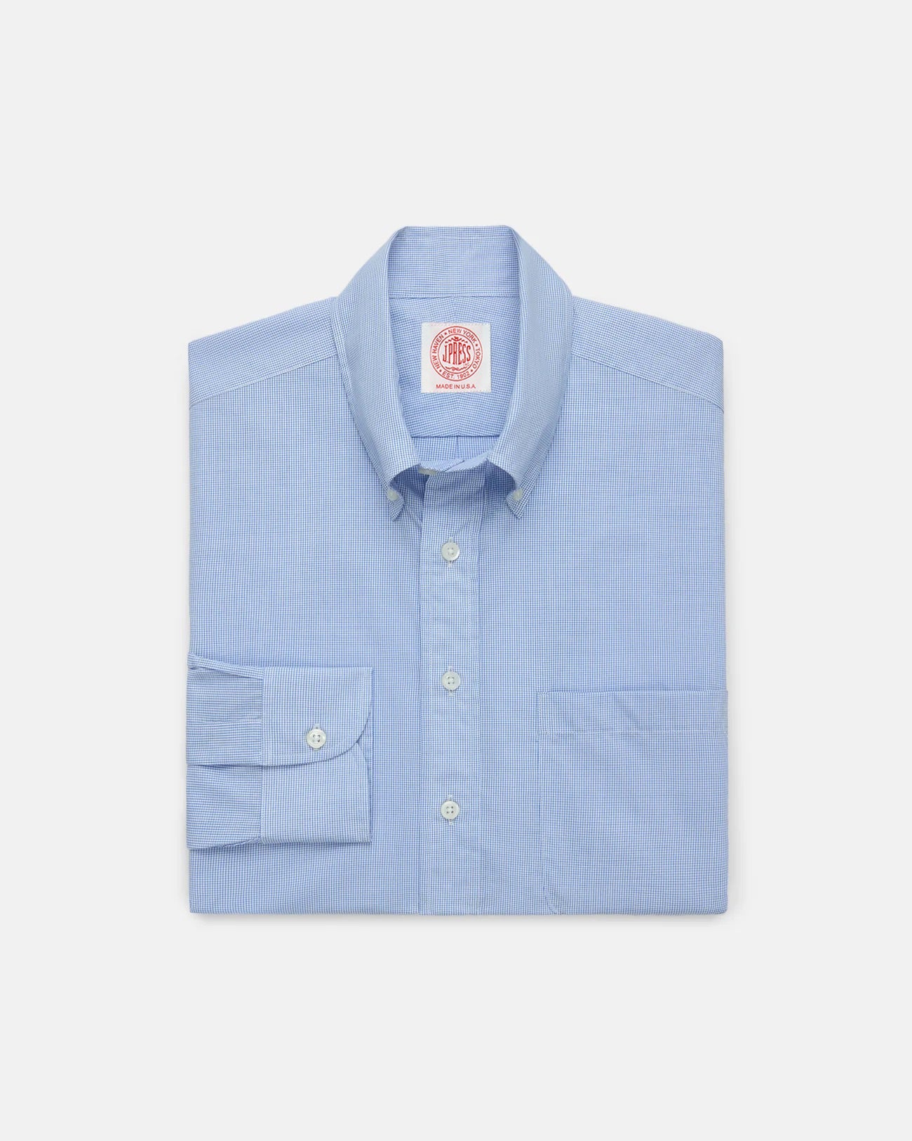 Made-in-Canada Dark Blue Mini Tattersall Button Down Shirt - Classic Fit