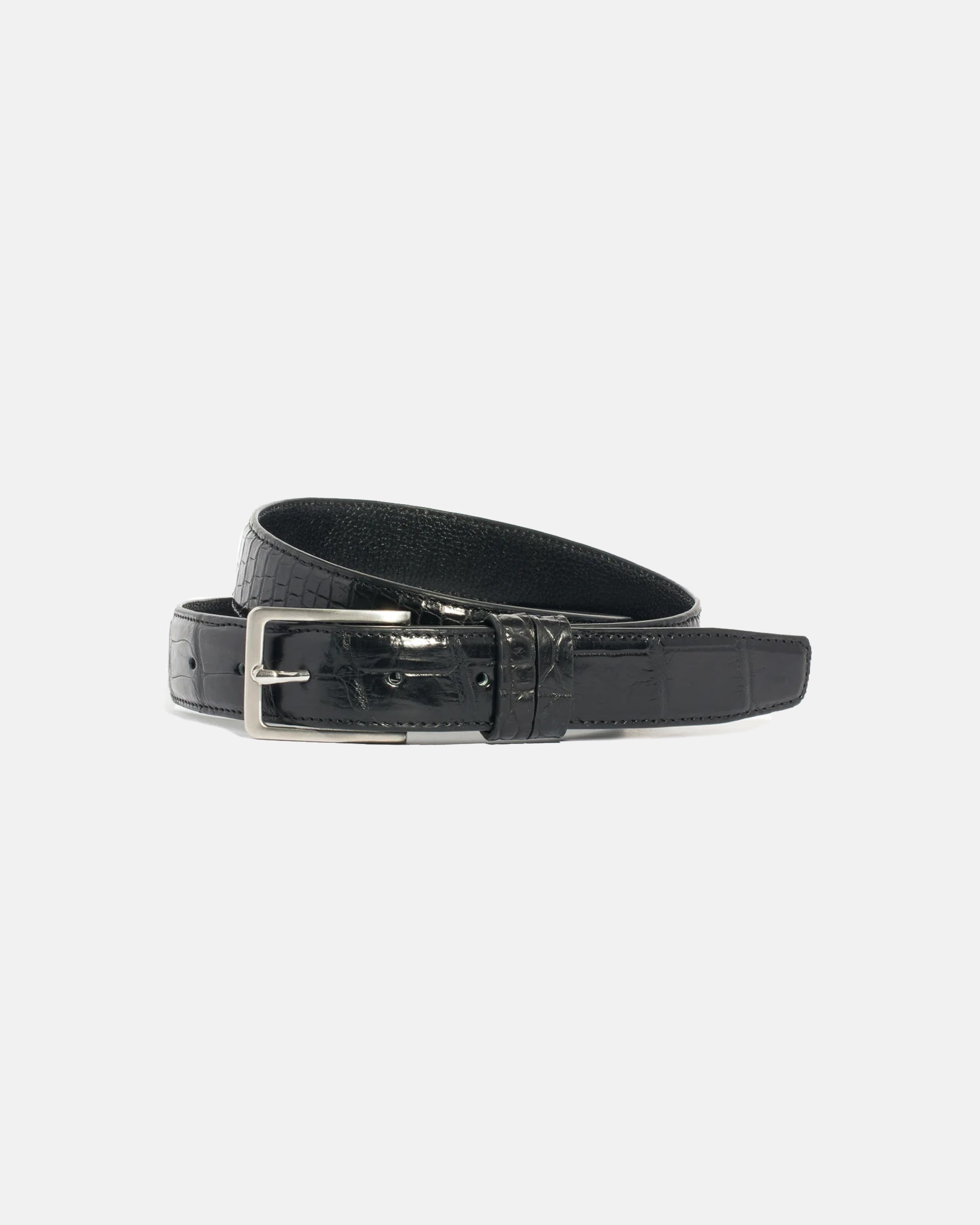 Made in USA Black Crocodile Belt
