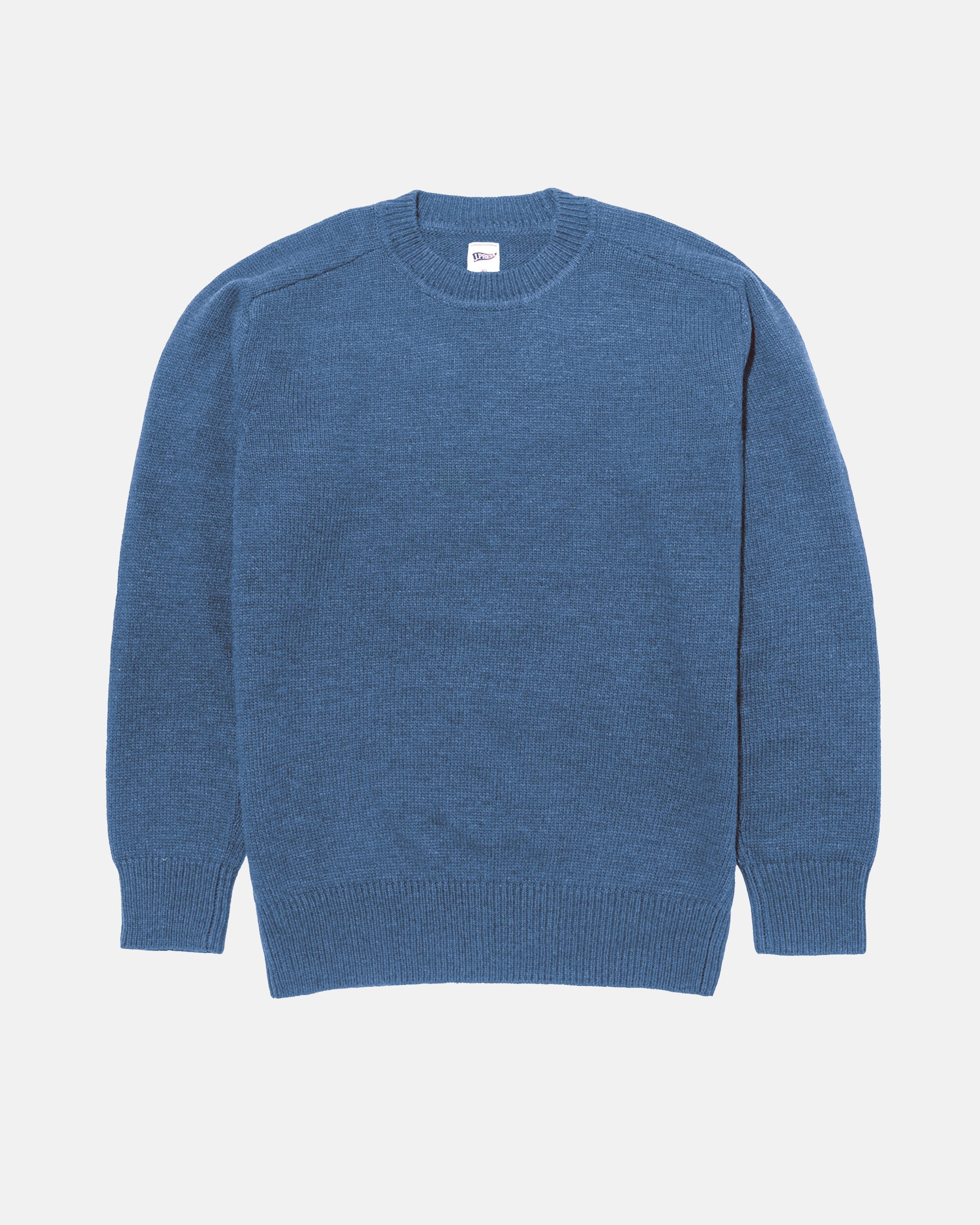 Blue Wool Crewneck Sweater - Trim Fit